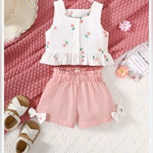 Baby Girl Floral Peplum Top & Bow Shorts (2 pcs)